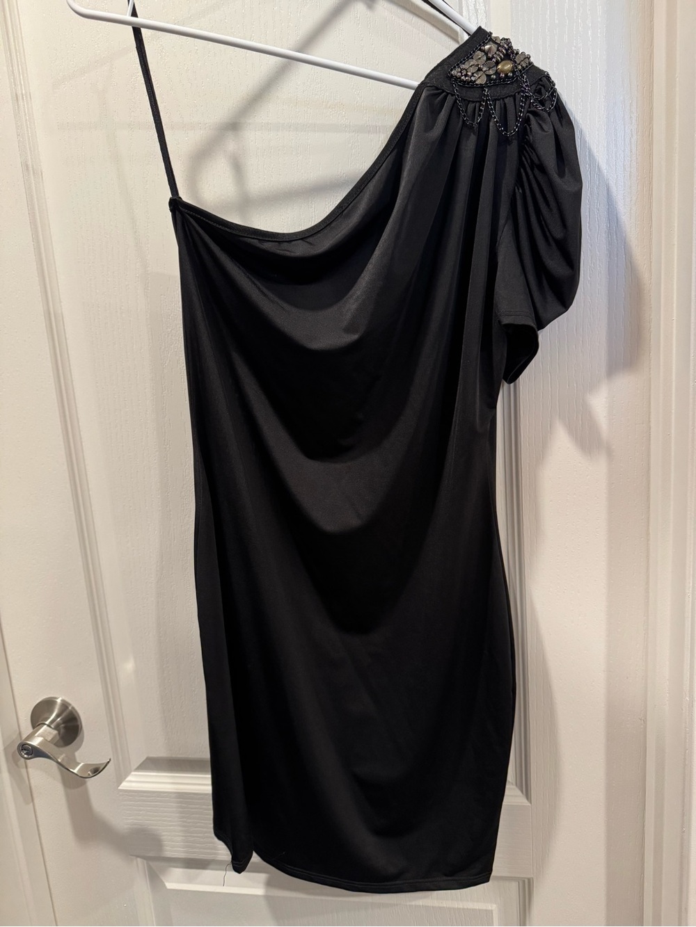 Rue21 Black One Shoulder Embellished Cocktail Dress L - Picture 5 of 9